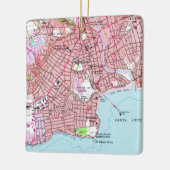 Santa Cruz CA 1955 Map Keramisch Ornament (Links)