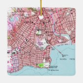 Santa Cruz CA 1955 Map Keramisch Ornament (Achterkant)