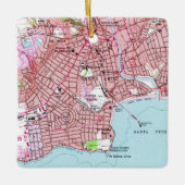 Santa Cruz CA 1955 Map Keramisch Ornament (Voorkant)