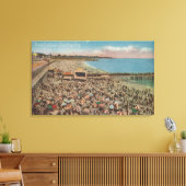 Santa Cruz, CA - Beach Scene Full of People Canvas Afdruk (Insitu (Woonkamer))