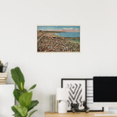 Santa Cruz, CA - Beach Scene Full of People Poster (Thuiskantoor)