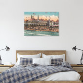 Santa Cruz, CA - Casino en Santa Cruz Beach Canvas Afdruk (Insitu (Slaapkamer))