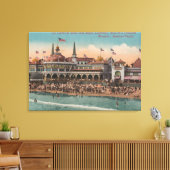 Santa Cruz, CA - Casino en Santa Cruz Beach Canvas Afdruk (Insitu (Woonkamer))