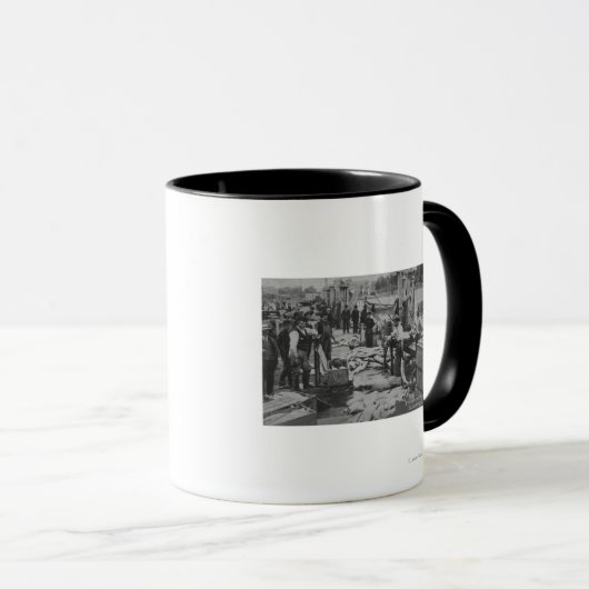 Santa Cruz, CA - Fisherman's Wharf Scene Mok (Voorkant rechts)