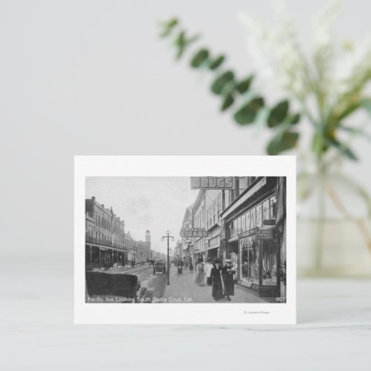 Santa Cruz, CA - Pacific Avenue Briefkaart (Staand voorkant)