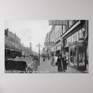 Santa Cruz, CA - Pacific Avenue Poster