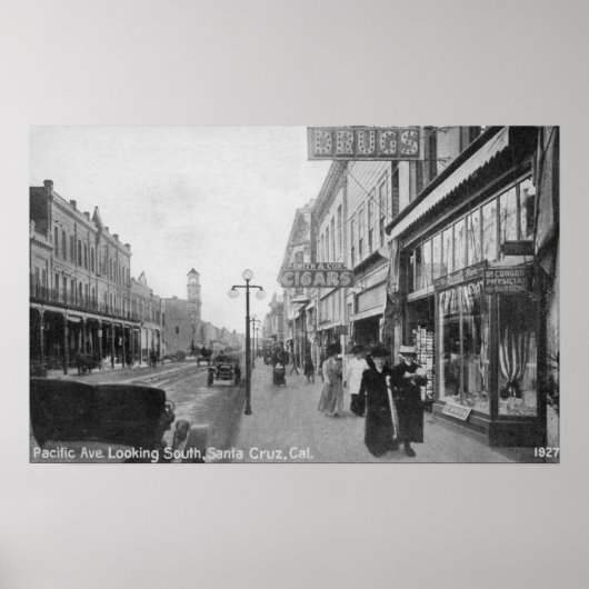 Santa Cruz, CA - Pacific Avenue Poster (Voorkant)