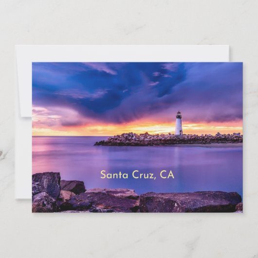 Santa Cruz, CA vuurtoren Feestdagenkaart (Voorkant)