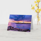 Santa Cruz, CA vuurtoren Kaart (Gele Bloem)