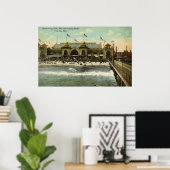 Santa Cruz, Ca. zwembaden 1910 Poster (Thuiskantoor)