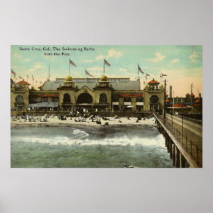 Santa Cruz, Ca. zwembaden 1910 Poster