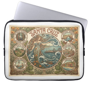 Santa Cruz California Art-Nouveau Kust Laptop Sleeve