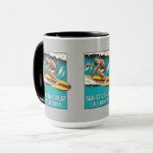 Santa Cruz California  Art Surfing Mok (Voorkant links)