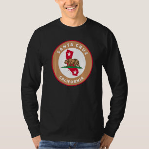 Santa Cruz California Ca Flag en Beer Badge Souve T-shirt