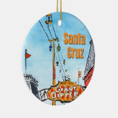Santa Cruz California – Coastal Beach Art  Keramisch Ornament (Rechts)