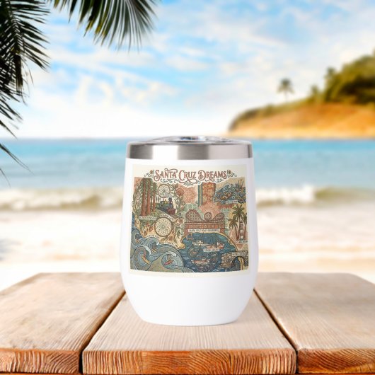 Santa Cruz California Dreams Map UCSC Surfing (Strand (Gedraaid)  )