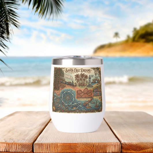 Santa Cruz California Dreams Map – Vibrant Coast (Strand (Gedraaid) )
