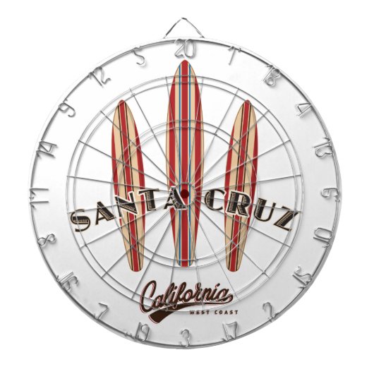 Santa Cruz California Drie Surfboards Dartbord (Voorkant)