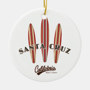 Santa Cruz California Drie Surfboards Keramisch Ornament
