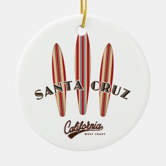 Santa Cruz California Drie Surfboards Keramisch Ornament (Voorkant)