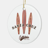 Santa Cruz California Drie Surfboards Keramisch Ornament (Links)