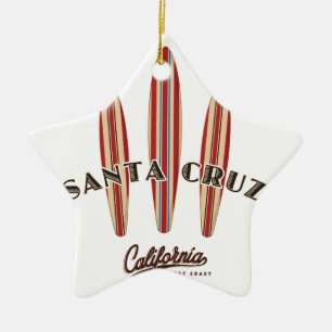 Santa Cruz California Drie Surfboards Keramisch Ornament