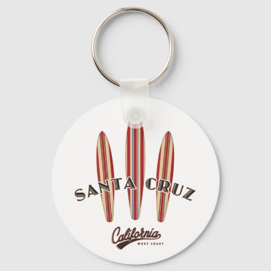 Santa Cruz California Drie Surfboards Sleutelhanger (Voorkant)