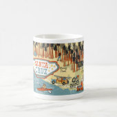 Santa Cruz California Illustrated Map Art Koffiemok (Center)