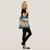 Santa Cruz California Illustrated Map Blue Tote Bag (Op model)