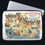 Santa Cruz California Illustrated Map Laptop Sleeve<br><div class="desc">Bekijk deze supercoole,  geïllustreerde kaart van Santa Cruz,  Californië. Of je nu een banaanslug bent of gewoon van deze mooie strandstad houdt,  show je bent een fan van deze coole laptop-zak. En controleer mijn winkel op meer producten en design.</div>