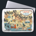 Santa Cruz California Illustrated Map Laptop Sleeve<br><div class="desc">Bekijk deze supercoole,  geïllustreerde kaart van Santa Cruz,  Californië. Of je nu een banaanslug bent of gewoon van deze mooie strandstad houdt,  show je bent een fan van deze coole laptop-zak. En controleer mijn winkel op meer producten en design.</div>