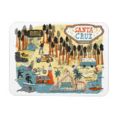 Santa Cruz California Illustrated Map Magneet (Horizontaal)