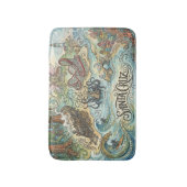 Santa Cruz California Illustrated Map Mythical Badmat (Voorkant Verticaal)