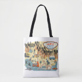 Santa Cruz California Illustrated Map Tote Bag (Voorkant)