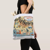 Santa Cruz California Illustrated Map Tote Bag (Dichtbij)