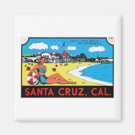 Santa Cruz, California Luggage Label  Magneet (Voorkant)
