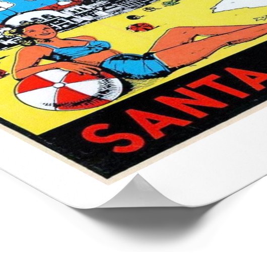 Santa Cruz, California Luggage Label  Poster (Hoek)