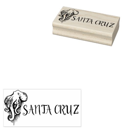 Santa Cruz California Octopus Rubber Stamp Rubberstempel (Gestempeld)