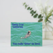 Santa Cruz California Otter Briefkaart (Staand voorkant)