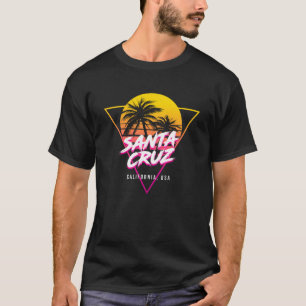 Santa Cruz California Palm Trees USA Surfing Retro T-shirt