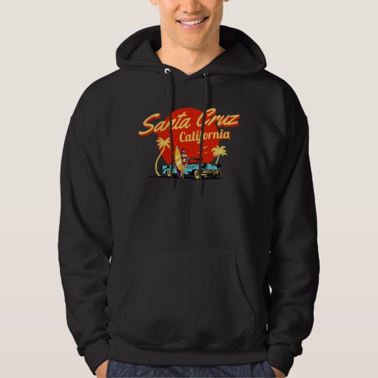 Santa Cruz California Retro Art Hoodie (Voorkant)