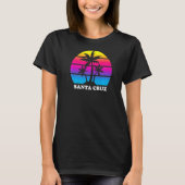 Santa Cruz California Retro Palm Tree Sunset Vacat T-shirt (Voorkant)