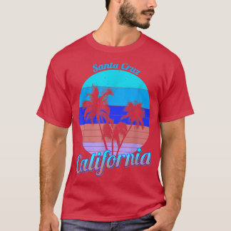 Santa Cruz California Retro Palm Trees Beach Summe T-shirt