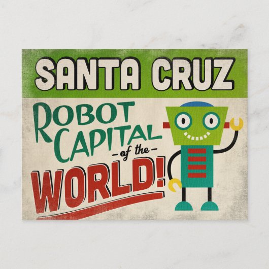 Santa Cruz California Robot - Funny  Briefkaart (Voorkant)