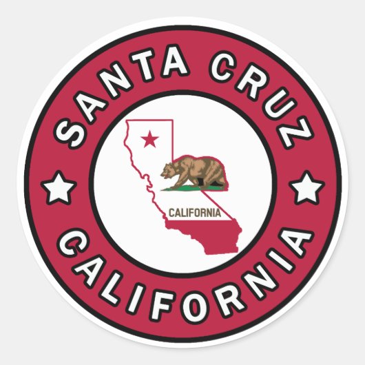 Santa Cruz California Ronde Sticker (Voorkant)
