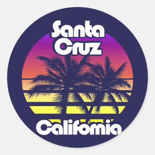 Santa Cruz California Ronde Sticker (Voorkant)