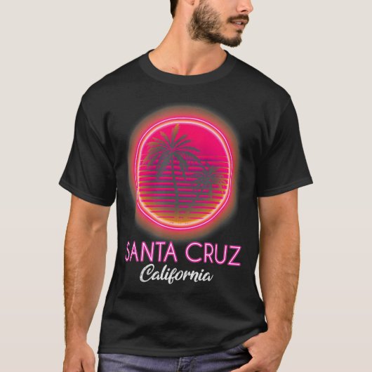 Santa Cruz California Sunset 70s Surfer Summer T-shirt (Voorkant)