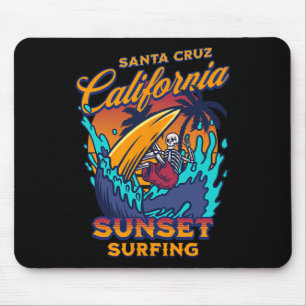 Santa Cruz California Surfen Skelet Zonsondergang Muismat
