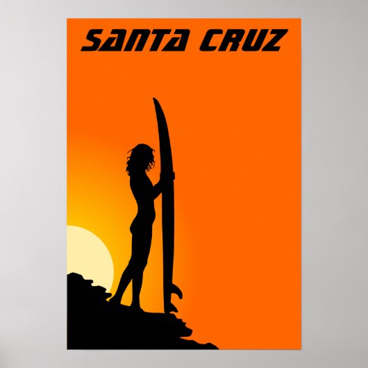 Santa Cruz California surfer girl Poster (Voorkant)