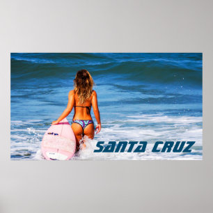 Santa Cruz California Surfer meisje Poster